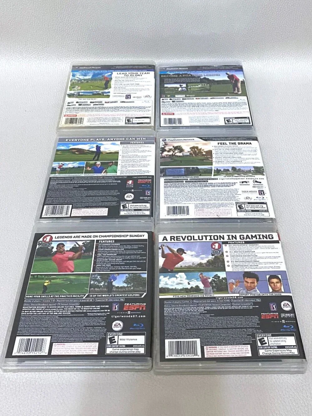 Lot Of 6 PS3 Tiger Woods PGA Tour 2007-2012 Golf Games Playstation 3